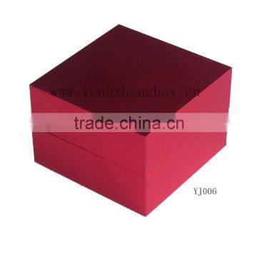 Custom logo printed jewelry boxes, plastic fram cover with leatherete pacakging case