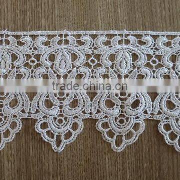 Polyester or 100% cotton african chemical lace trim