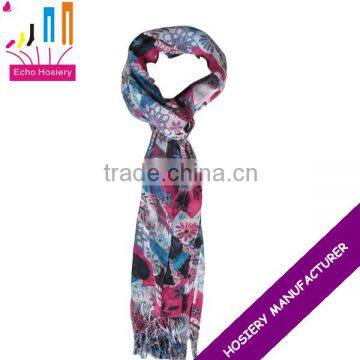 Viscose printed lady scarves and shawls