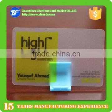 Hight quality Promotional plastic transparent business card with matte