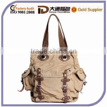 Ladies Cheap Wholesale Canvas Bag With Grommet Leather Handles