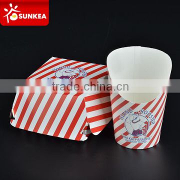 Custom printed disposable paper chip cup, chip box