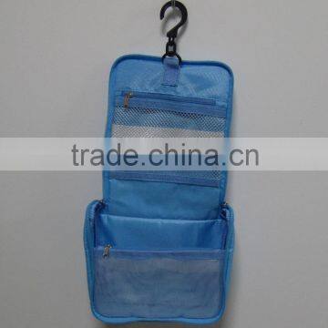 Promotional 420D eco beauty waterproof hanging cosmetic bag