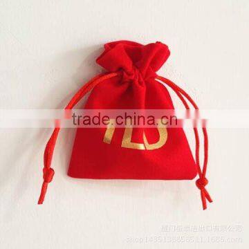 Custom Microfiber Fabric Drawstring Bag Pressed With Gold Logo photo-5