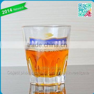 Special embossed glass cups beautiful decal cups polygonal whiskey and shot glass cups do as buyers request