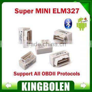 White Color Mini ELM327 ELM 327 Bluetooth OBDII ODB2 Diagnostic Interface Scanner Car Scan Tool For Multi-Brands free shipment