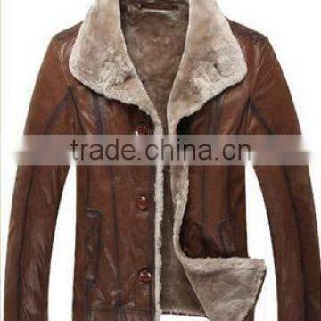 sheep leather lamb wool jackets for men wholesale