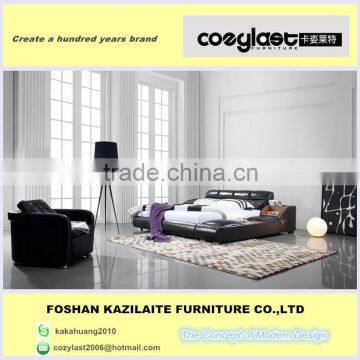 Leather king size bedroom furniture luxury