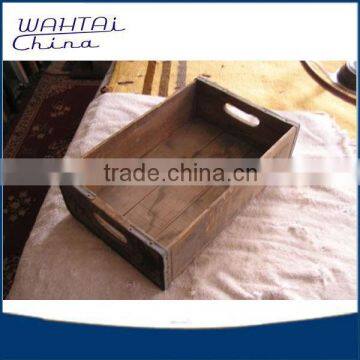 Rustic solid Wood Handmade tray unfinished cheap wood tray