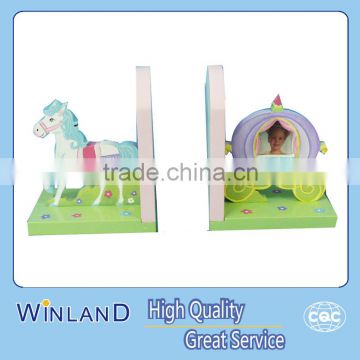 Kids Wooden Cinderella Design Decorative Bookends