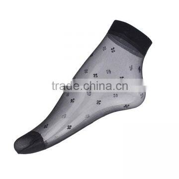 Bulk wholesale jacquard transparent socks for women custom young girls socks 4288