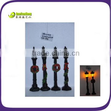 Resin mini christmas led streetlight for holiday decoration