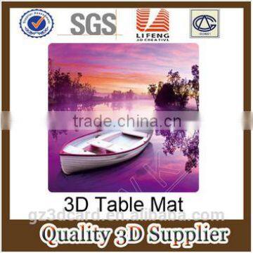 hot selling PP plastic Table mat/ 3D lenticular place mat/ free sample 3D place mat