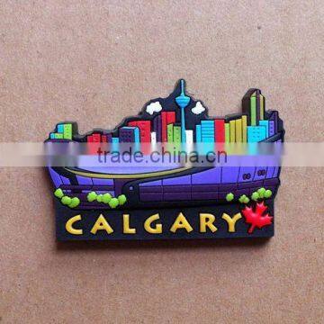 Custom TOURIST SOUVENIR Rubber Calgary FRIDGE MAGNET,UV Protected cheap refrigerator magnets ---DH20721