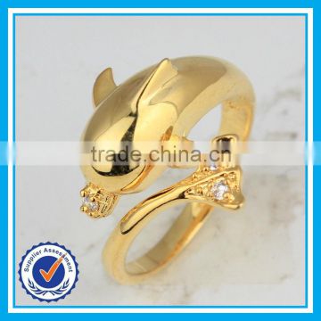 Cheap price dolphin gold ring name designs dolphin diamond engagement ring