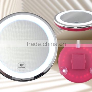 lighted bathroom makeup mirror, bathroom makeup mirror with led light, LED Lighted suction cup mirror by touch