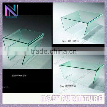 Modern designs square hot bent No folding glass coffee table