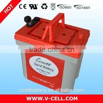 12V 75Ah valve regulated maintaince free spiral battery