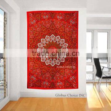MANDALA ROUND RED WALL HANGING photo-2