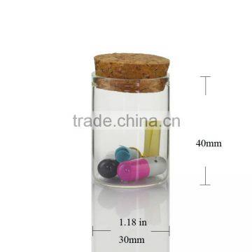 High Transparency Straight-sided Wishing Glass Bottle Jars With Cork Stoppers