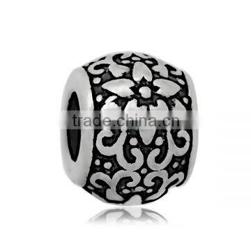 Ready Stock Vintage Tone Stainless Steel Jewelry Accessories Findings Large Hole European Charms Flower Spacer Beads SEB-LG121 photo-2
