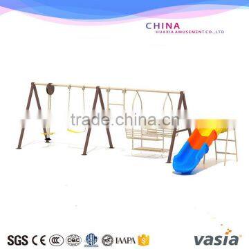 Children outdoor slide and swing/Galvanized pipe playground slide for kids/kids swing and slide