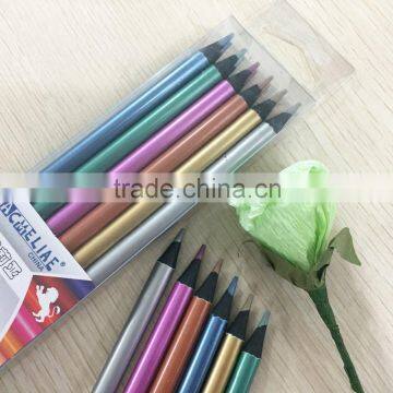 7" standard size round shape black wood high quality 3mm metallic colored pencil