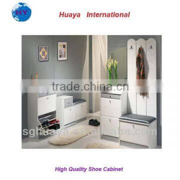 White melamine MDF KD Shoe Cabinet