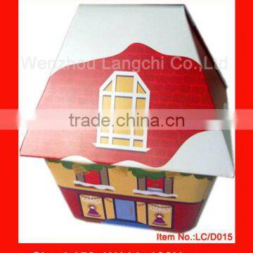 house shape tin box for gift, house shape candy tin box