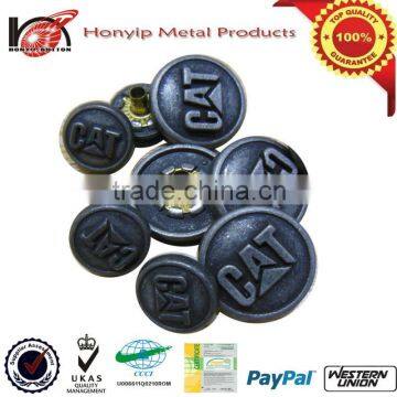 Anti-silver Matt customed branded metal snap button with #486 bottom part for leather