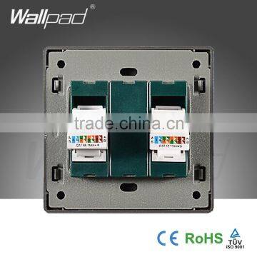 2015 China Hot Sale Wholesaler Wallpad Luxury Wall Light Switch Panel Network Computer Double COM Socket
