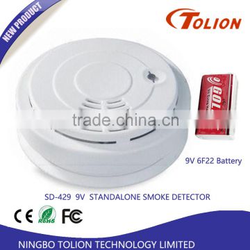 9V Standalone Smoke Detector Alarm with Battery Backup