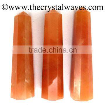 Red Aventurine wholesale Pencil 6 to 8 Facets Single Terminated Point Khambhat Gujarat India crystal waves