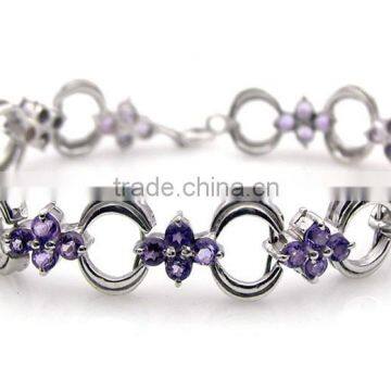 925 Sterling Silver Amethyst Bracelet