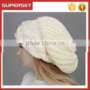 V-116 Women Slouchy Baggy Knit Beanie Winter Warm Crochet Oversized Skull Ski Hat