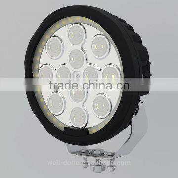 Super Bright Work Light With Angle Eyes, Super Spot 4 Degree Angle,120W 8 Inch Round LED Work Light for Heavy Vehicle photo-2