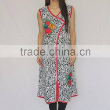 embriodery cotton long stylish kurti