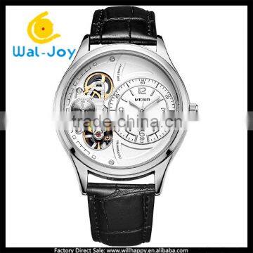 WJ-5530 Hollow 30M Water Resistant Quartz Attractive Leather Megir Hand Watch for Men photo-2