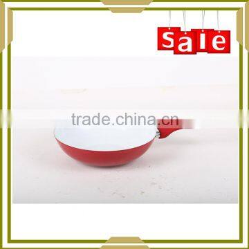 forged aluminium red non stick white ceramic coating wok