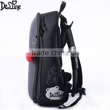Simple Design Black Color Two Large Compartments School Bag photo-3