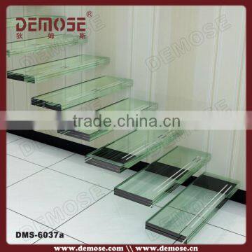 Prefab Glass Stairs Price With Steel Hidden Stringer photo-2