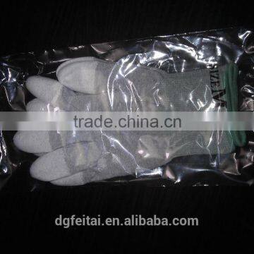 ESD Carbon Fiber PU Top Fit Gloves Anti-static Nylon Knit Gloves photo-4