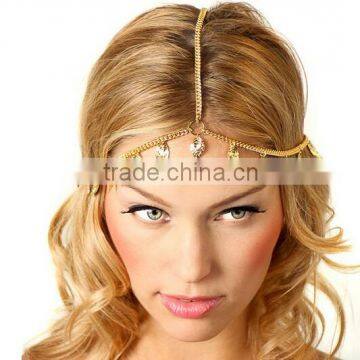 New Women Metal Leaves Tassels Headband Fashion Head Chain Hair Jewelry