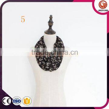 Wholesale Fleece Snood Custom Anchor Print Scarf Warm Soft Winter Polar Fleece Infinity Scarf