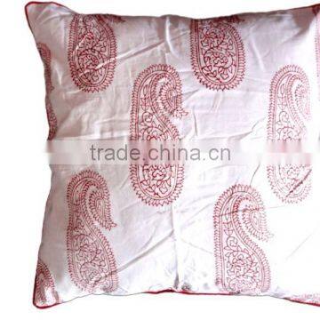 RTHCC-24 Sanganeri Hand Block Printed Paisley Designer Cotton Fabric cushion covers home Furnishing Manufacturer and Exporter