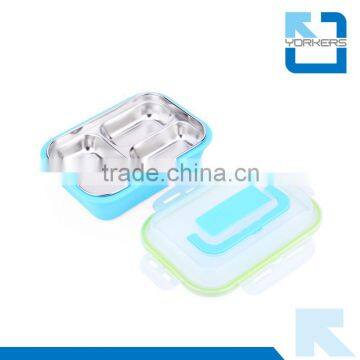 3 Dividers Stainless Steel Metal Material Wholesale Bento Lunch Box for Kids