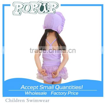 2015 New Fashion Cute Hat Child Models Girls In Swimwear