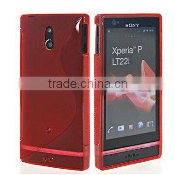 red S-line Gel silicon Case Rubber Skin Tpu Cover for sony LT22i Xperia P