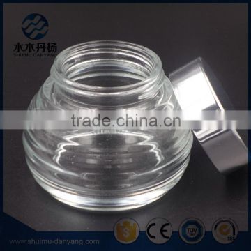 Luxury 110ml clear cosmetic glass jar with screw cap