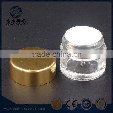 10ml Golden Screw Cap Clear Glass Cosmetic Cream Jar photo-3